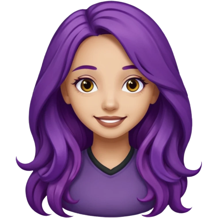 Jade Thirlwall with long purple hair emoji