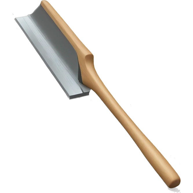 squeegee with long wooden handle emoji
