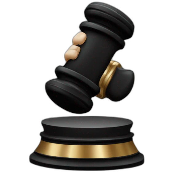 Gavel in black fist emoji