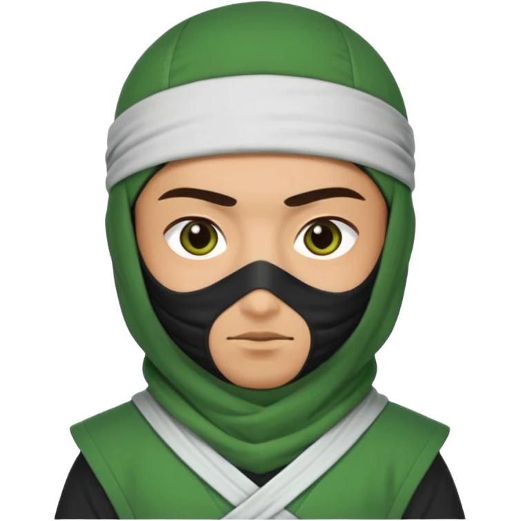 Ninja arab green and white  emoji