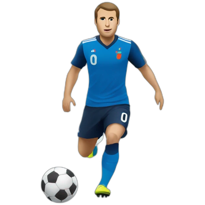Macron jouant au foot emoji
