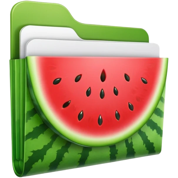 folder with small watermelon picture on front  emoji