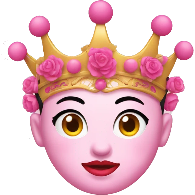 Pink Peking Opera Head Crown emoji