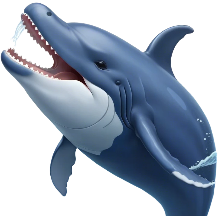 Cinematic Cute Yawning Humpback Whale Portrait Emoji, Head tilted slightly with a dramatic, wide-open yawn, showcasing a massive yet gentle blue-gray body with gently rippling baleen plates and sleepy, half-closed eyes, Simplified yet irresistibly adorable features, highly detailed, glowing with a soft, cozy marine glow, high shine, relaxed yet expressive, stylized with a dash of whimsical deep-sea charm, soft glowing outline, capturing the essence of a drowsy yet affectionate humpback whale that appears ready to drift into a deep-sea slumber! emoji