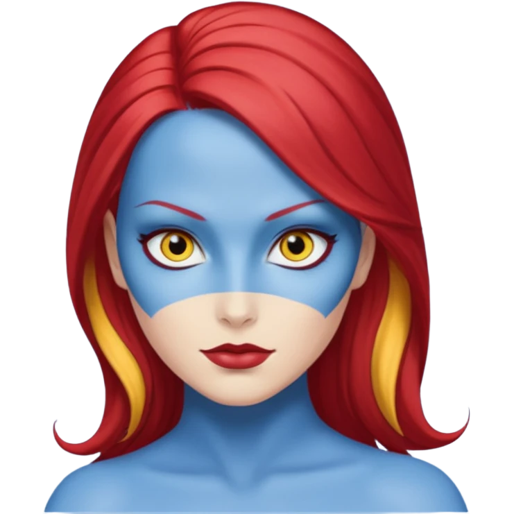  x-men mystique red sleek back hair yellow eye  emoji