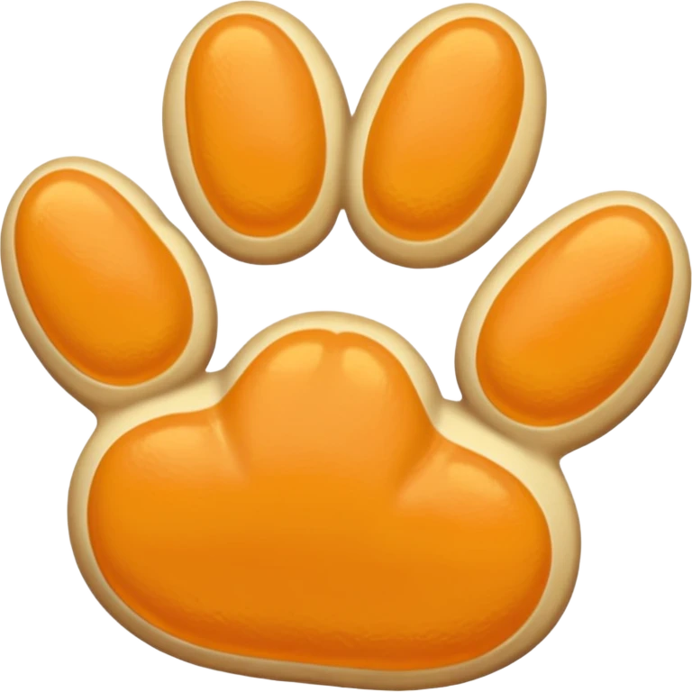 a very light pale pastel yellow-orange pawprint emoji