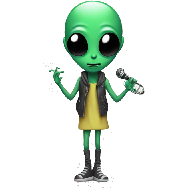an alien who loves music emoji