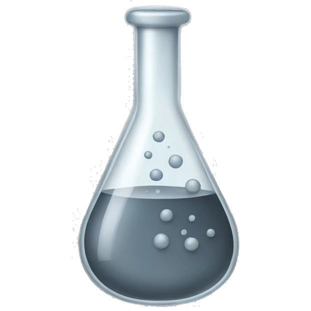 science vial with gray fluid inside emoji
