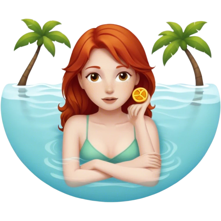 girl with redhead in relax emoji