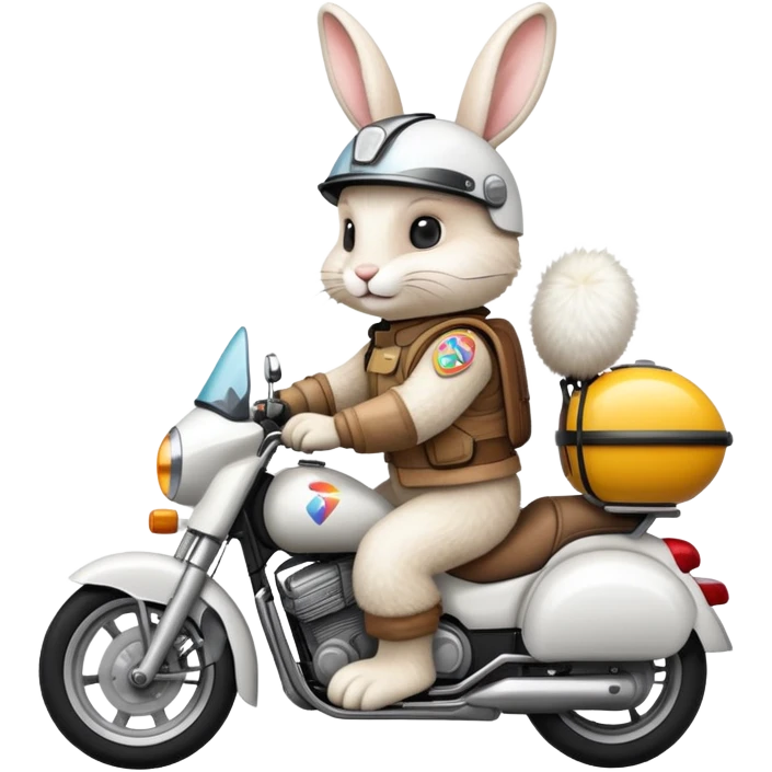 Osterhase auf Motorrad  emoji
