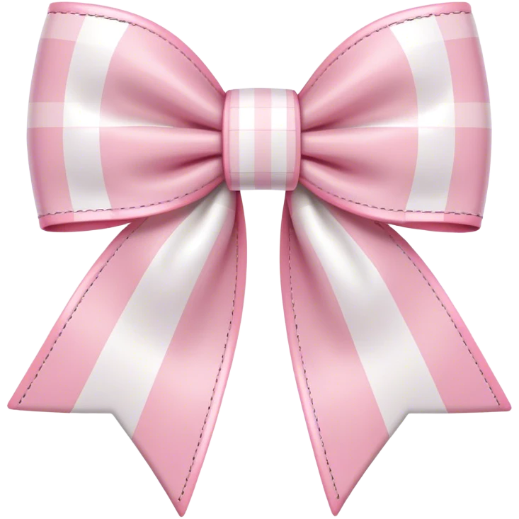 pastel pink plaid bow emoji