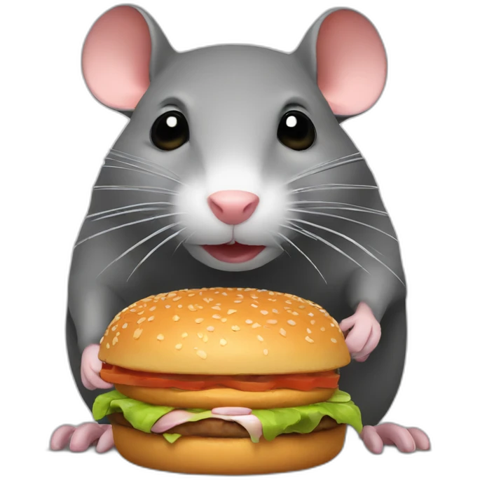 Rat with burger  emoji