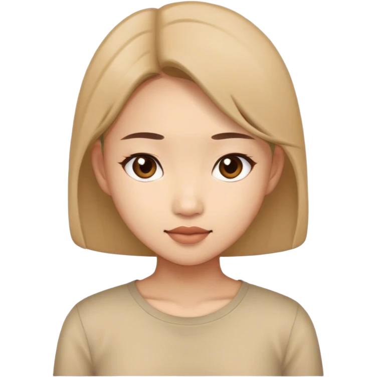 asian girl with light brown top emoji