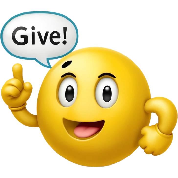 I want classic Pac man or smiley icon showing the phrase: "Give me more information!!!"
It should show the strong desire to learn more, to get more information about the discussed topic, to collect more data...
It must highlight the DATA and INFORMATION is what I want. emoji