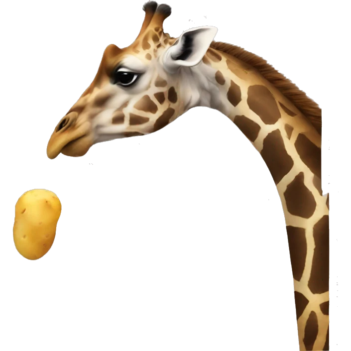  a giraffe eating a potato emoji