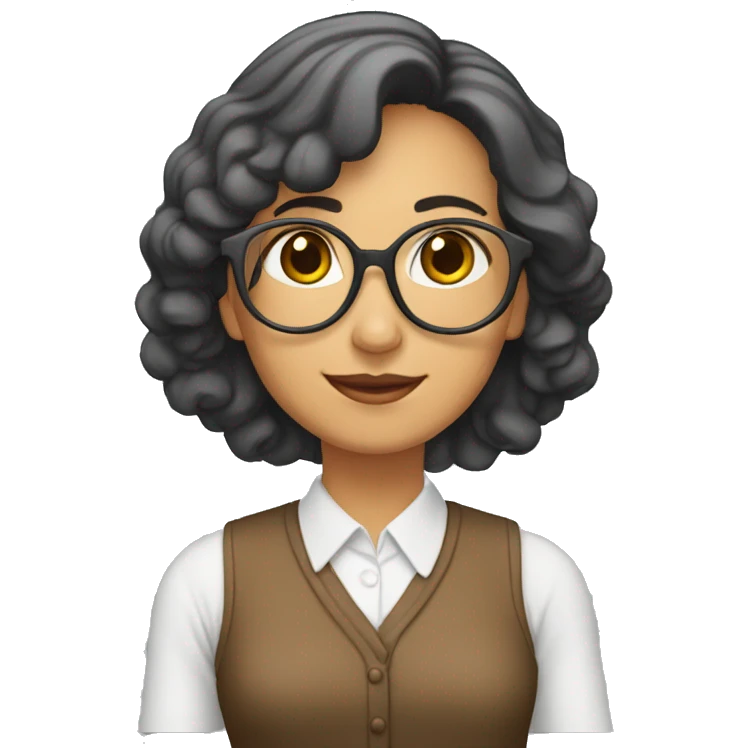 profesora pelo castaño emoji