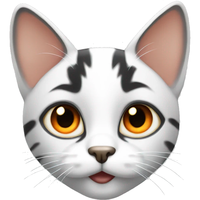 Black and white cat with orange eyes emoji
