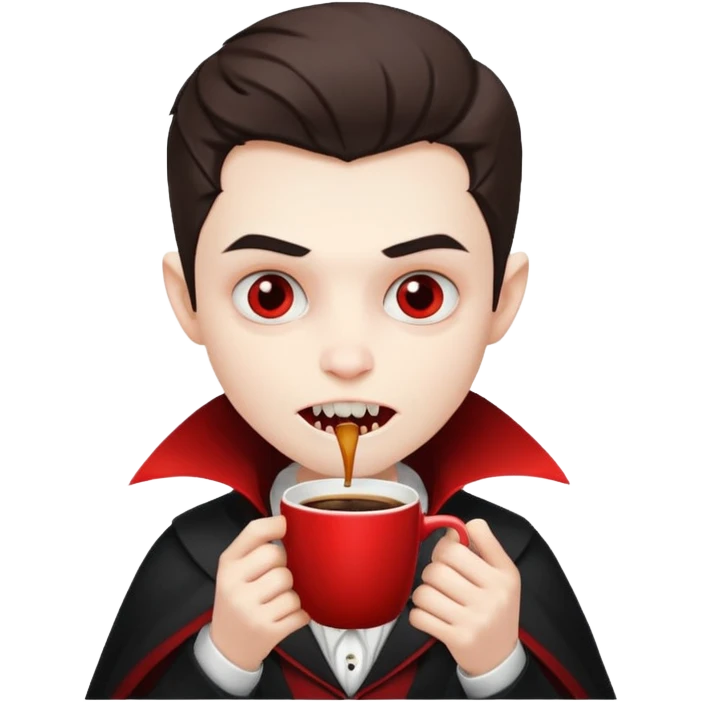 kid vampire drinking coffee emoji