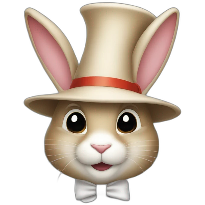 Lapin qui tire son chapeau tel un magicien  emoji