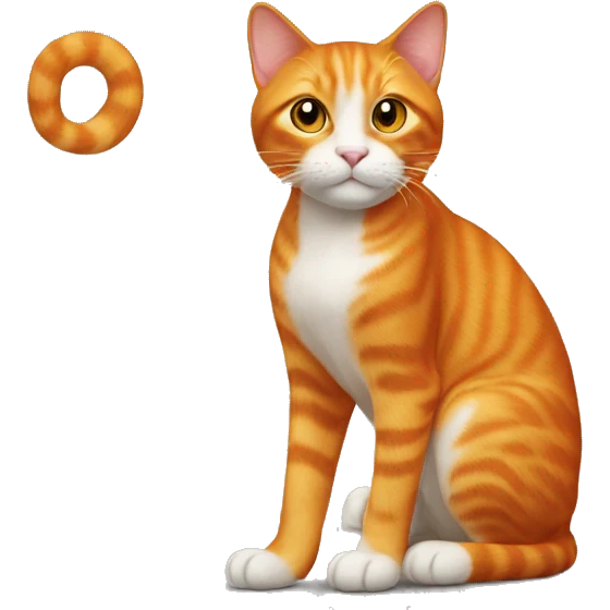 Orange cat with white tip on tail emoji