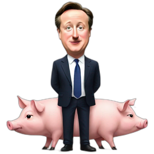 david cameron with one pig emoji