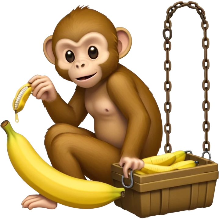 Make a monkey eating a banana in a trap emoji