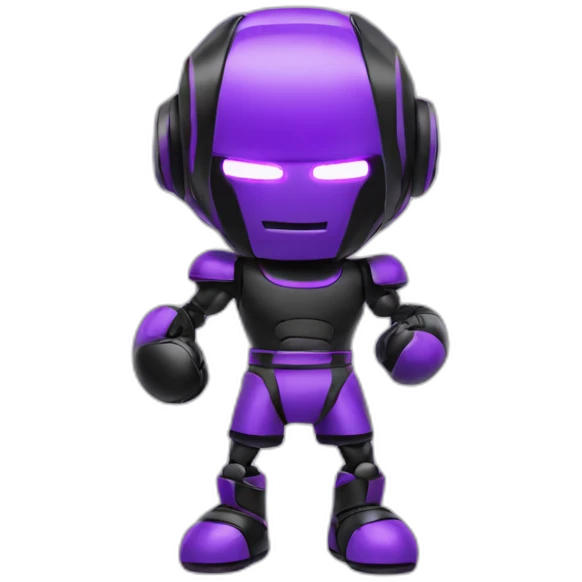 Chinese Boxing robot black purple emoji