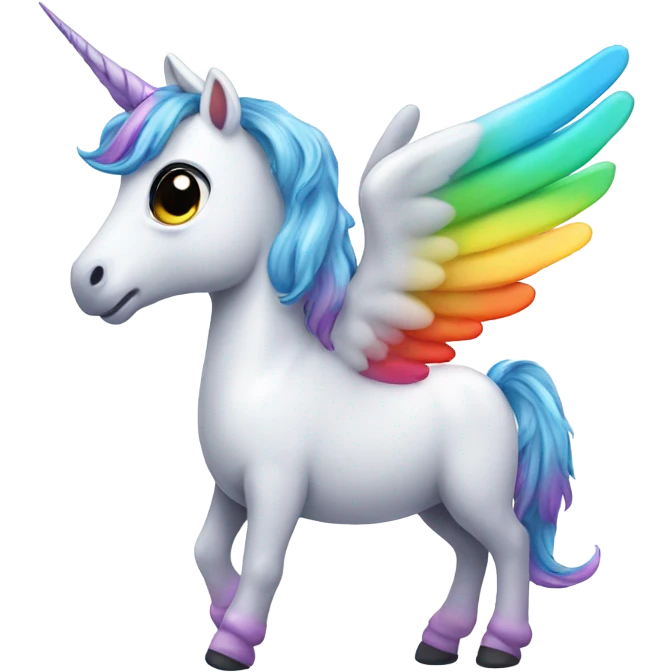 Rainbow unicorn with wings emoji