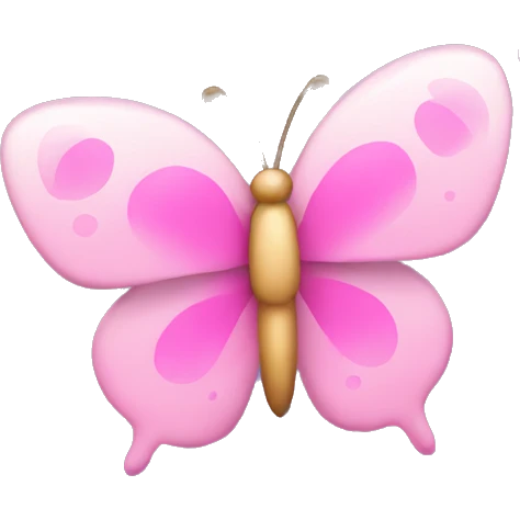 A pink butterfly with bubbles around it  emoji