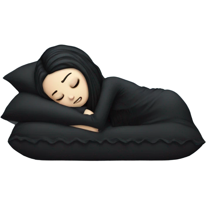 Goth girl sleeping in pillow emoji