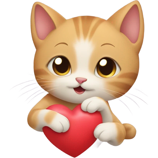 cat holding a heart emoji