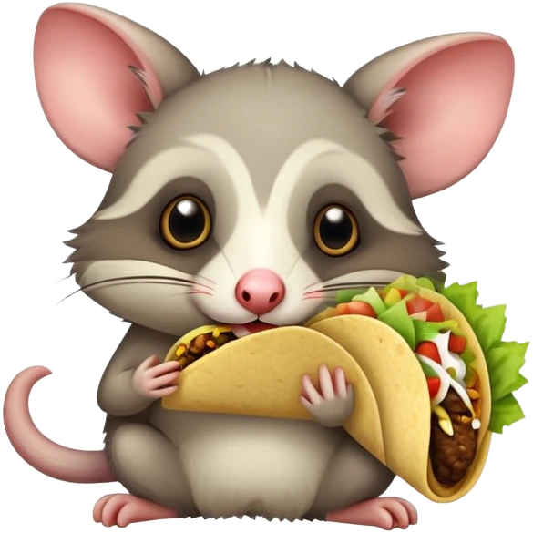Possum with tacos with no lettuce  emoji