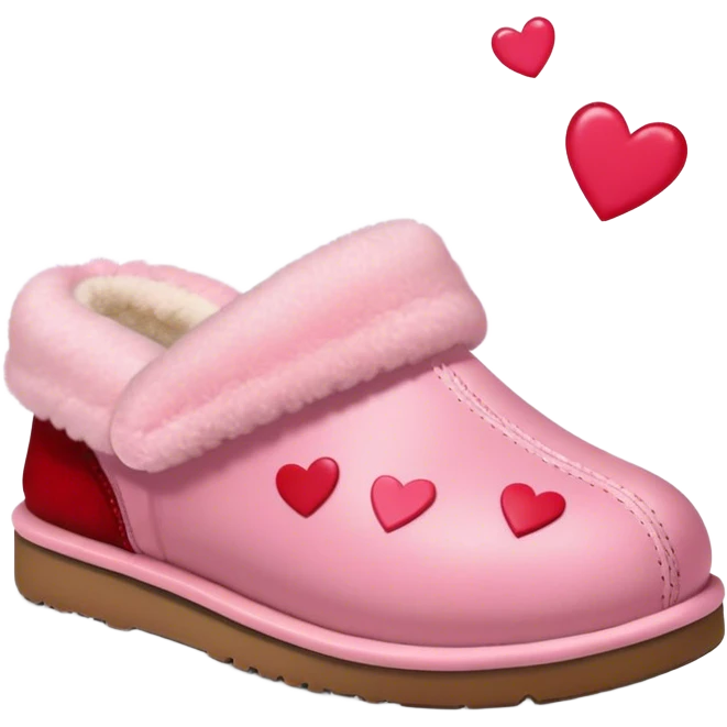 Ugg slippers pink with hearts emoji