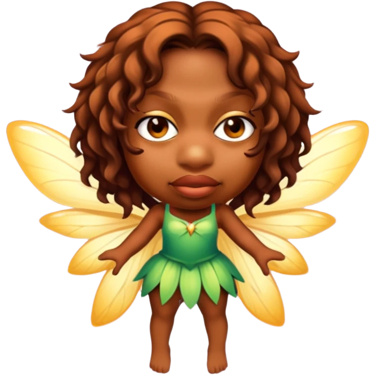 Brown skin fairy girl full body emoji