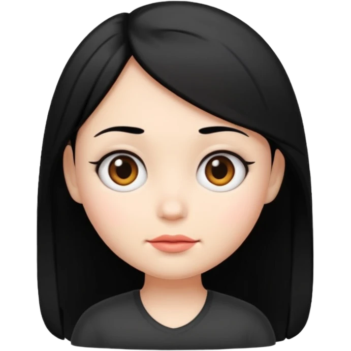 very big head and small body proportion female cartoon emoji
