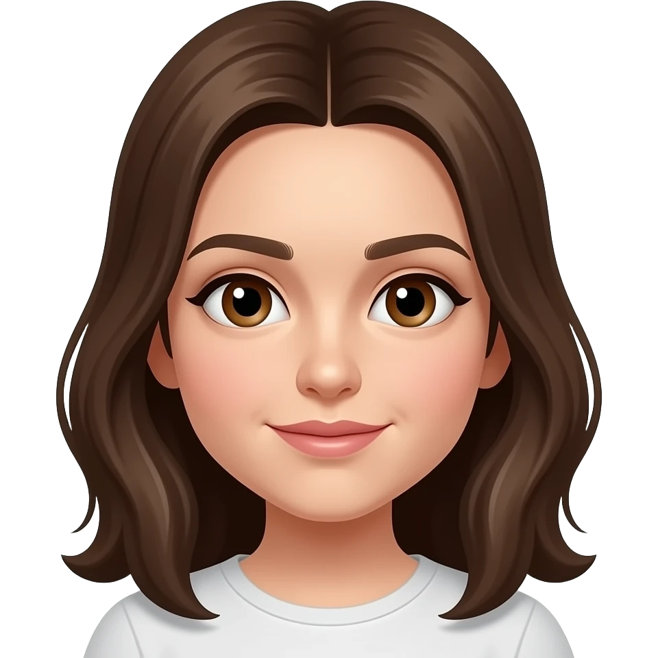 Mädchen mit braunen Augen und braunen Haaren Mittelscheitel emoji