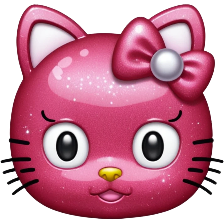 red glitter hello kitty emoji