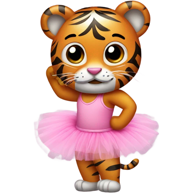 Tiger with pink tutu emoji