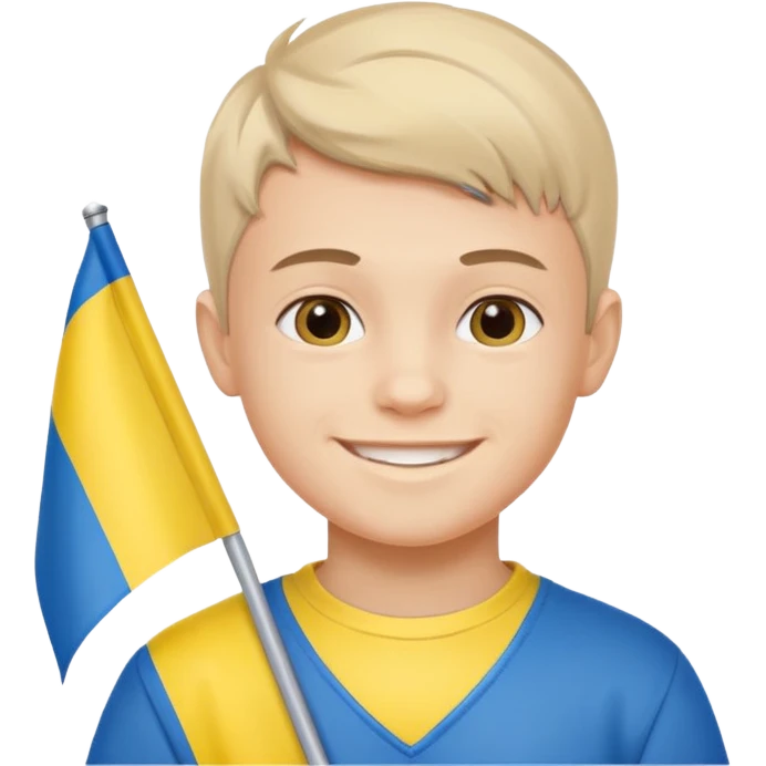 The Ukrainian boy with flag emoji