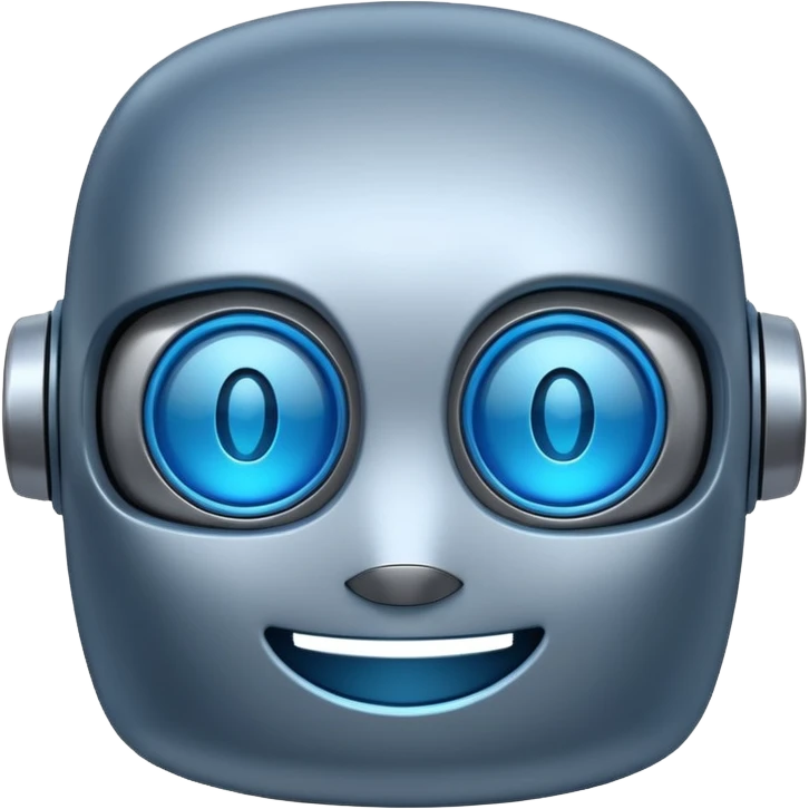 chat window with a smiling robot face emoji
