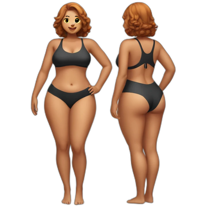 Slim-Thicc woman swimsuit posing (athletic build, perfect body, hourglass figure) emoji