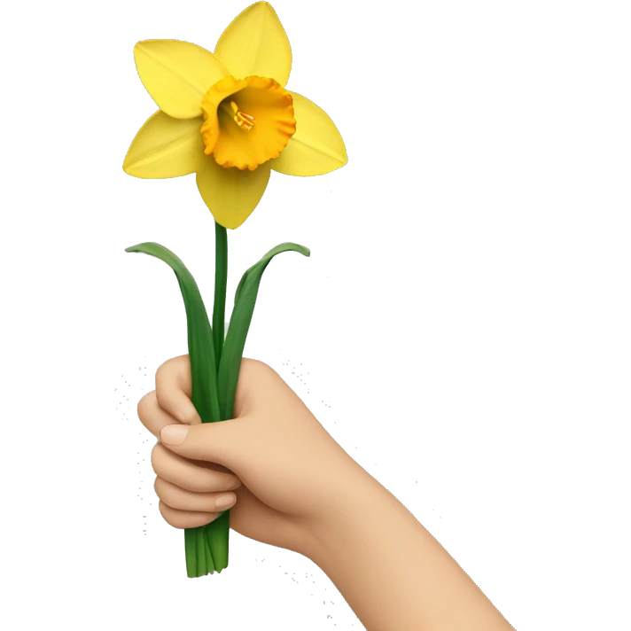 hand holding a daffodil emoji