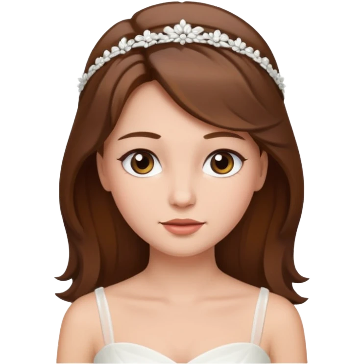 Blonde skin bride with brown hair with a chin on her face emoji