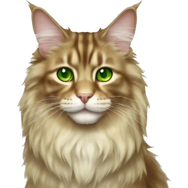 Butter maine coon with green eyes emoji