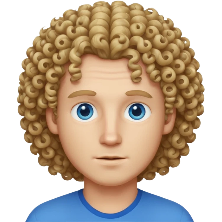 White male with curly hair emoji