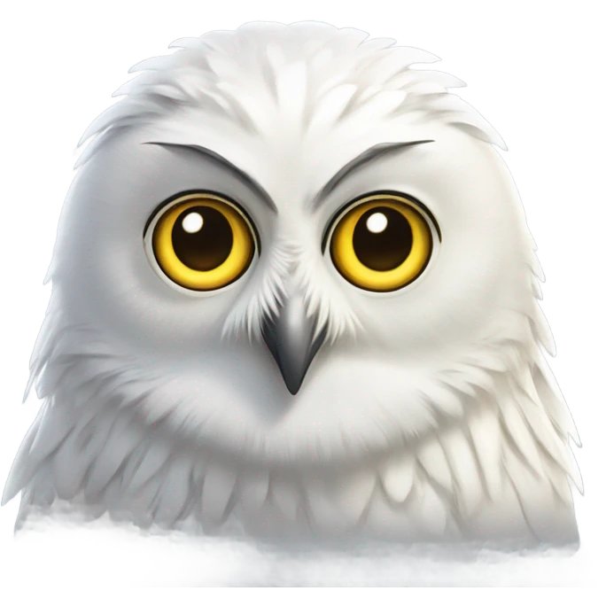 realistic white owl hedwig emoji