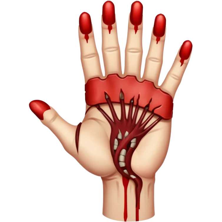 bloody hand, wounded emoji