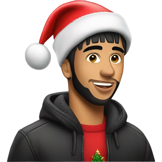 Anuel AA with Christmas hat emoji