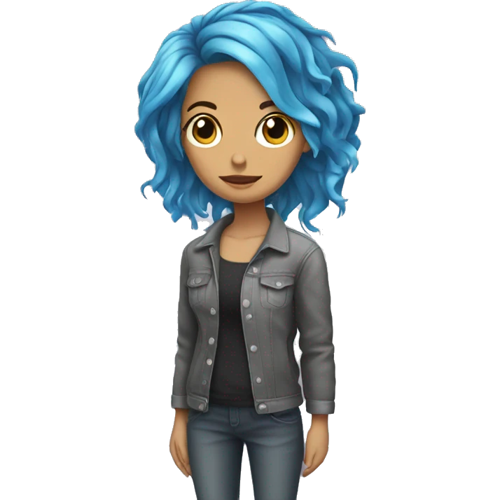 full body of girl dying her hair emoji