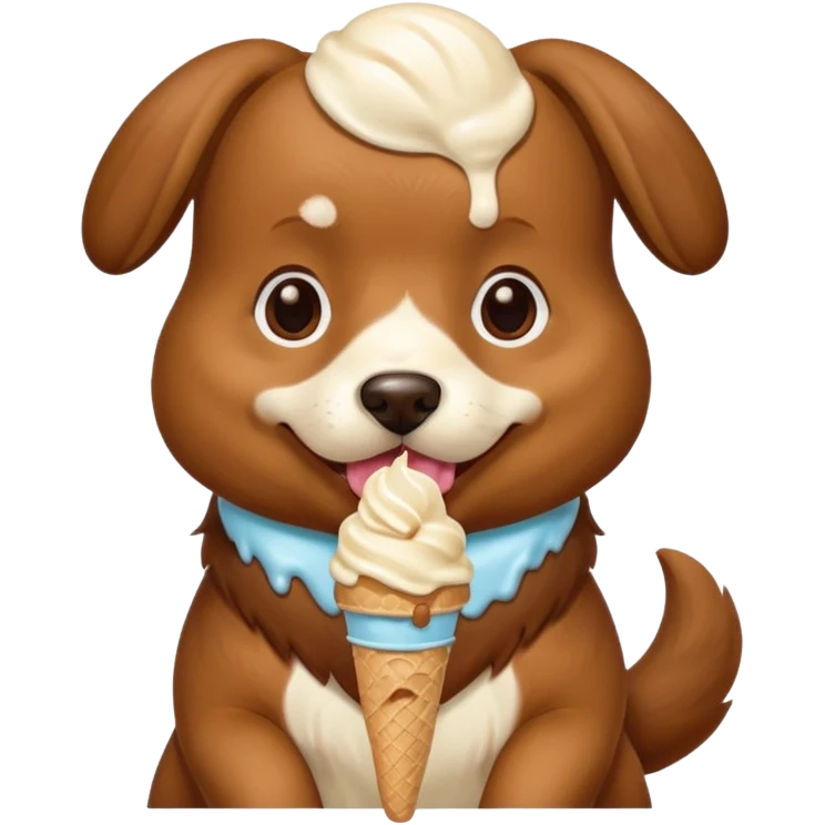 dog eating icecream emoji